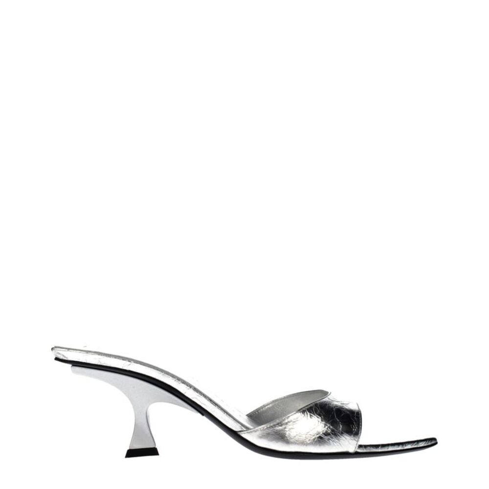 The Attico Gray Leather Flat Women's Sandals - Picture 1 of 5